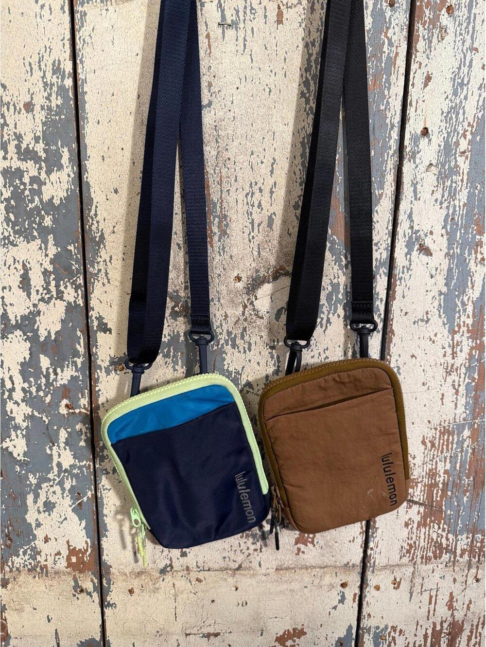2 bags! Lululemon Easy Access Crossbody Bag burnt caramel, blue and green